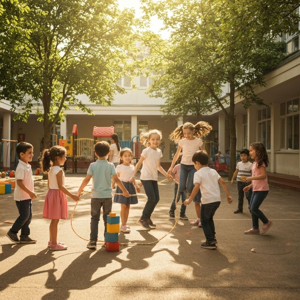 Niños y niñas en un ambiente educativo seguro